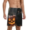 thumbnail image 6 of Mens Pajama Shorts, Halloween Cute Pumpkin Black Cat Sleep Shorts Men Pajama Bottoms Lounge PJ Shorts with Pockets, 6 of 6