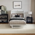 thumbnail image 3 of Santa Fe Coffre-Lit Escamotable en Bois pour Lit Simple avec Matelas et Chargeur Intégré, Blanc, 3 of 18