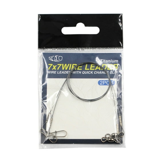 BIBABLYKE 2Pcs Fishing Line Wire Leader Line with Swivels and Snap Wire Fishing Wire Leader 30cm/35cm Heavy Duty Leaders