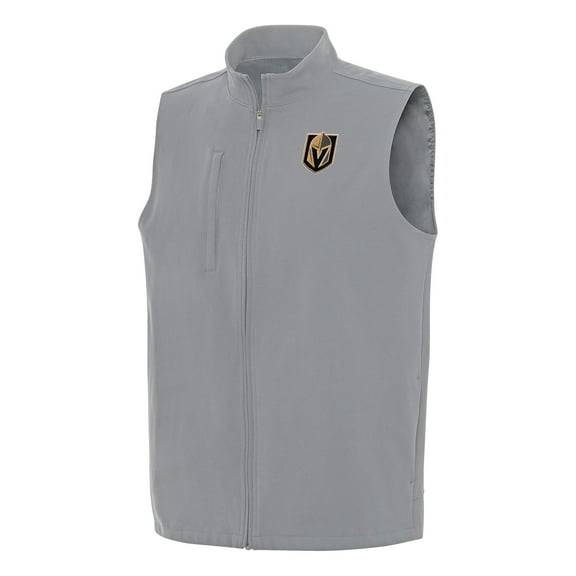 Men's Antigua Gray Vegas Golden Knights Regard Full-Zip Vest