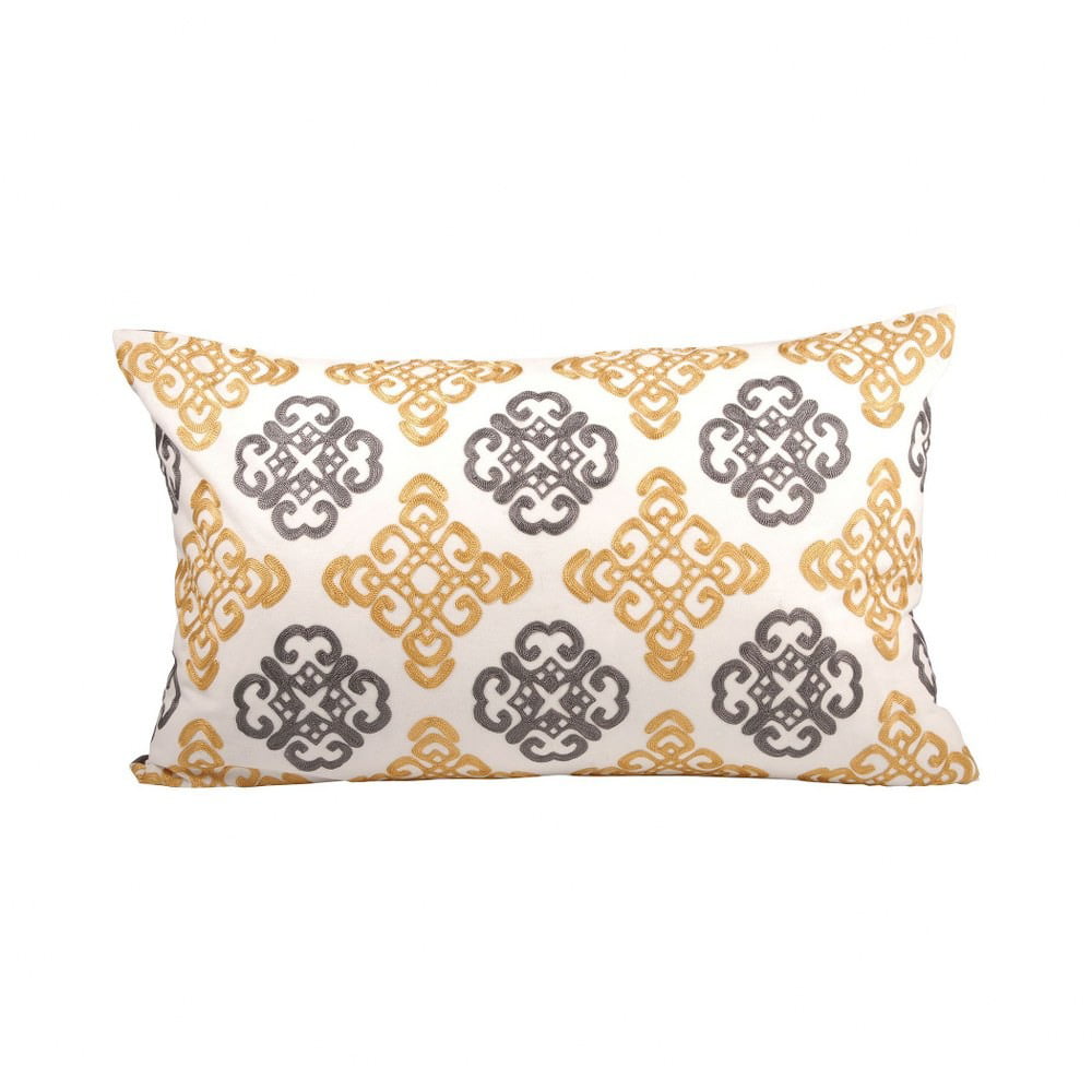 Mustard and Grey Colored Multi Design Lumbar Pillow Cover 16x26inch Lumbar Pillow Cover Only