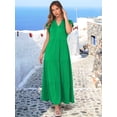 thumbnail image 3 of ANRABESS Womens Summer Maxi Dress V Neck Ruffle Sleeve Flowy Tiered Boho Casual Beach Vacation Sundress with Pockets, 3 of 9