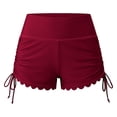 thumbnail image 4 of Likimi Womens Shorts Low Waist Solid Color Slim Fit Sbreathable Comfort Ummer Casual Shorts Red Size S, 4 of 4