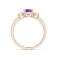 thumbnail image 2 of ANGARA Natural 0.8 Ct. Amethyst with Diamond Classic Engagement Ring in 14K Rose Gold for Women (Ring Size: 4), 2 of 9