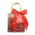 thumbnail image 6 of Red Transparent Christmas Gift Bags with Handles for Christmas Eve Apples Candy Toys Party Favors Holiday Souvenir Hand Carry Bags(Red-A), 6 of 6