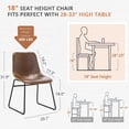 thumbnail image 3 of Dycanpo18'' Bar Stools Set of 3 with Back Faux Leather Counter Chairs for Home Kitchen Island, Brown, 3 of 9