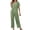Green, variant on Zynoxe 2 Piece Sets for Women Going Out Trendy V Neck Button Down Top Elastic Waist Lace Pants Suit Soft Breathable Cotton Linen Womens Lounge Set Casual Loose Solid Color Summer Outfits S