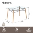 thumbnail image 3 of Mesa de Comedor Reforzada Rectangular de Vidrio Cristal Templado Elly Decor, 3 of 6