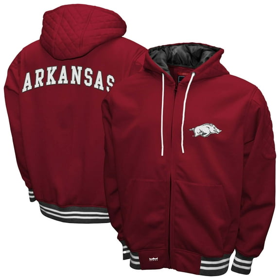 Men's Franchise Club Cardinal Arkansas Razorbacks Grind Full-Zip Hoodie Jacket