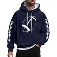 thumbnail image 1 of Styesk Chemises Hommes Mode Décontractée à Capuche Imprimé avec Poche Chandail Manches Longues Chandail en Molleton, 1 of 4