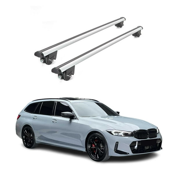 OMAC 220 Lbs Luggage Roof Racks for BMW 3 Series G21 Wagon 2019-2022 Alu Gray