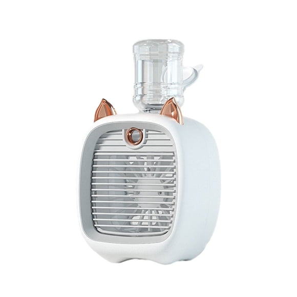 Yuarrent Mini ventilador 2 en 1 con carga USB para senderismo, ventiladores de refrigeración de de viento Natural recargables de verano, Humidificadores Gris