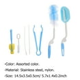 thumbnail image 2 of Minkissy 1Set Assorted Color Stainless Steel Bottle Pacifier Brushes for Baby Bottle Cleaning Supplies 14.5x0.5x3.5in, 2 of 8