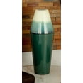 Modern Style Large Green Gradient Ceramic Floor Vase, 8” x 23