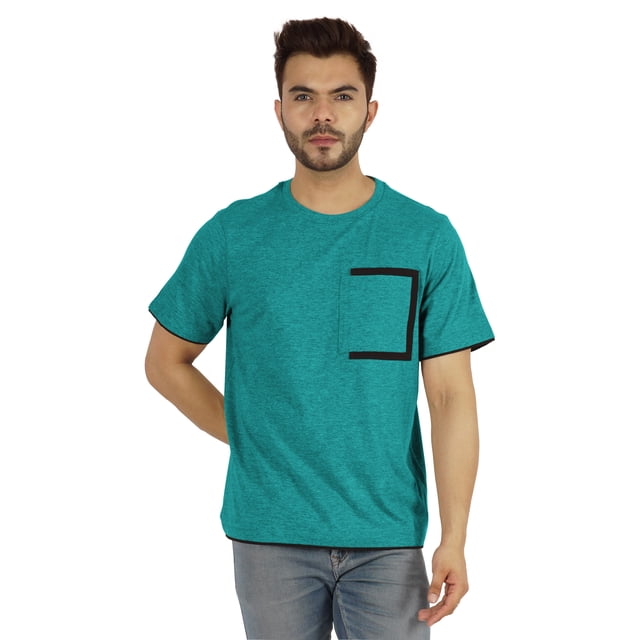 Inkmeso Men's Round Neck T-Shirts Casual Basic Shirts Short Sleeve Patch Pocket Tee