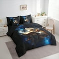 thumbnail image 3 of Manfei Magic Lizard Animal Bedding Comforter Set 7pcs for Kid, Glitter Stars Starry Sky Queen Bedding Sets, Fairy Tale Reversible Queen Sheet Sets, Luxury Bedroom Decor, 3 of 7