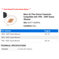 thumbnail image 2 of Mass Air Flow Sensor Connector - Compatible with 1996 - 2009 Toyota 4Runner 1997 1998 1999 2000 2001 2002 2003 2004 2005 2006 2007 2008, 2 of 2