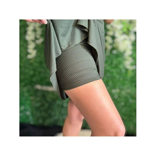 Falda Short Sexy Deportiva Tela Strech Comoda Ligera Color Verde Talla Unitalla Marca Emil SaEs