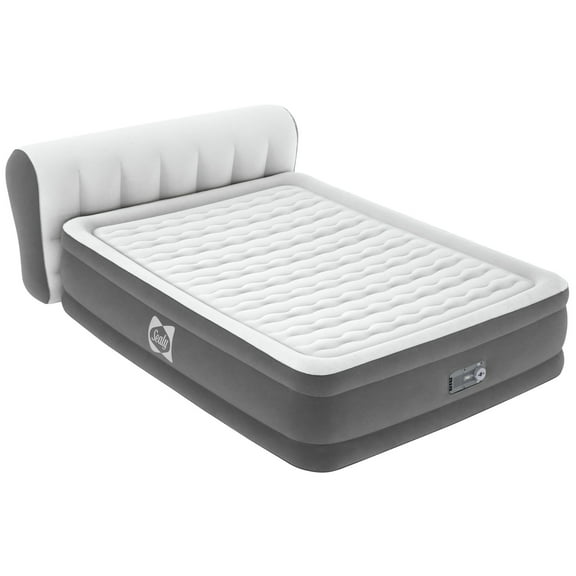 Tritech Queen Air Mattress with 31" Headboard and Built-In AC Pump, 18" Airbed with Carry Bag