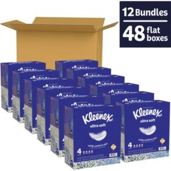 Ultra Soft Facial Tissues, White - Pack of 12