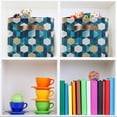 thumbnail image 6 of Yayeee 2 Pack Canvas Storage Basket with Handles for Shelves Fabric Bins Closet Organizer, Blue White Geometric Patterns, 6 of 8