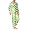 thumbnail image 2 of Sikiie Cute green monster Print Mens Pajama Set, Soft Warm Long Sleeve Sleepwear, Cozy Button-Down Pjs for Men-X-Large, 2 of 7