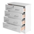 thumbnail image 3 of Better Home Products Cindy 4 Drawer Chest Wooden Dresser with Lock in White, 3 of 7