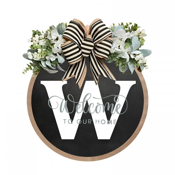 LAMIRO Door Hanging Decoration Funny Sign Front Door Rustic Round Outdoor Indoor Spring Wreath Farmhouse Porch Wreath Wood Sign Housewarming Gift Summer Fall Home Wall Decor Home Decor Room Decor