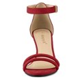 thumbnail image 2 of Sandalias de correa de tobillo Allegra K Zapatos Tacón Bajo de Aguja para Mujeres Rojo 41, 2 of 7