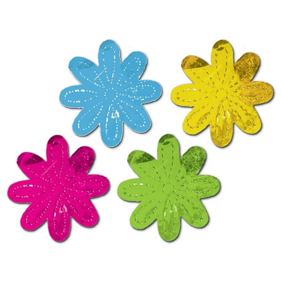 Club Pack of 48 Vibrantly Colored Spring Flower Cutout Silhouettes Party Decorations12"
