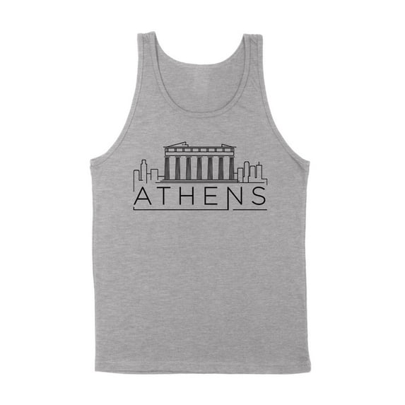 Skyline Athens Greece Tank Top Unisex Small Grey