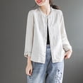 thumbnail image 2 of Posijego Chemises Grande Taille pour Femmes Printemps Été Manches Longues Chemise Décontractée en Coton Lin, 2 of 7
