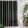 thumbnail image 2 of Xipuska Black Green White Shower Curtain - Water Repellent Fabric Shower Curtains Washable, Boho Vintage Abstract Striped Lines Decorative Polyester Cloth Bathroom Curtains Modern Bath Decor 36"x72", 2 of 6