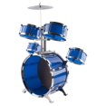 thumbnail image 4 of Classic Rhythm Toy Jazz Drum Set 6 Piece Kids Musical Instrument Playset With 5 Drums, Cymbal, Chair, Bass, Kick Pedal And Drumsticks A Perfect Beginner Gift For Toddlers And Small Children (Blue), 4 of 8