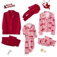 thumbnail image 1 of Family Matching Pajama Set Satin Silk Button Down Sleepwear 2Pcs Bow/Solid Pjs Set Nightwear Loungewear Outfit, 1 of 5