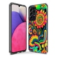 thumbnail image 3 of MUNDAZE Samsung Galaxy A22 5G Shockproof Clear Hybrid Protective Phone Case Neon Psychedelic Indie Hippie Sunflowers Cover, 3 of 5