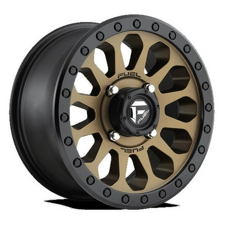 Fuel UTV Aluminum Rim D600 VECTOR 14X7in Matte Bronze with Black Bead Ring Finish, D6001470A654