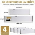 thumbnail image 2 of Set of 4 Expandable Kitchen Drawer Dividers 37.8 - 54 CM Plastic Adjustable Kitchen Drawer Organiser, Kitchen Drawer Dividers for Cutlery, Dresser, Desk, 2 of 5