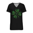 thumbnail image 3 of Uootdi St Patricks Day T Shirts for Women Cute V-Neck Short Sleeve Festival Gift Tops Lucky Irish Shamrock Clover Print Graphic Short Sleeve Tees Gift, 3 of 4