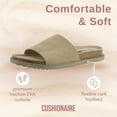 thumbnail image 2 of Cushionaire Ritual Suede Slide Sandals for Women - Slip On Womens Leather Sandals with Cushioned Cork Footbed and Arch Support, 2 of 20