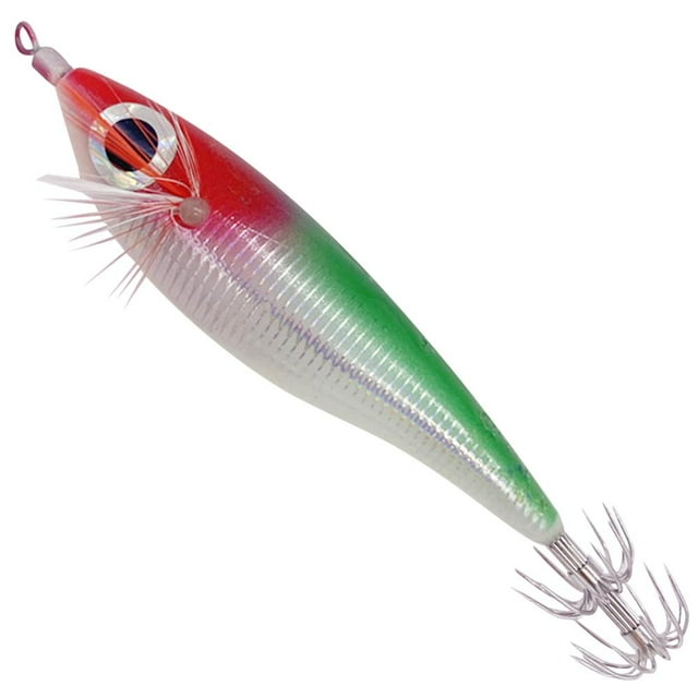 Señuelo de pesca de camarón luminoso, anzuelo de calamar, cebo de sepia, aparejos de mar (verde)