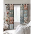 thumbnail image 3 of Elegant Spring Floral Blackout Curtains 45 Inches Long for Bedroom, Summer Botanical Plaid Farmhouse Thermal Insulated Room Darkening Black Out Window Curtain Panels Grommet Drapes for Living Room, 3 of 8
