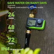 RainPoint Hose Timer, 1-Zone Large Screen Sprinkler Timer Programmable Watering Controller , Brass Inlet, Green