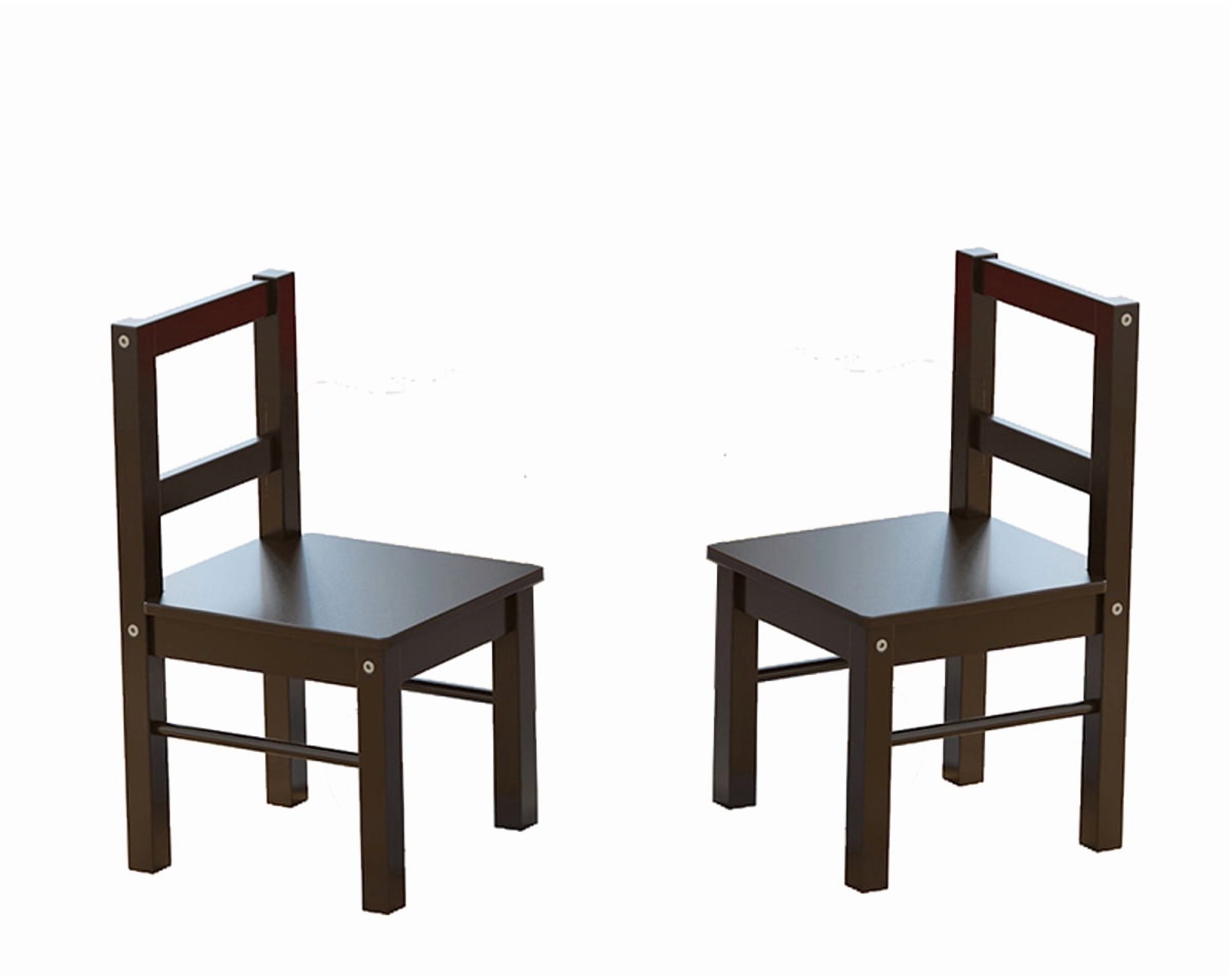 STAROUS Wooden 2 In 1 Kids Construction Play Table and 2 Chairs set with Storage Drawers and Built In Broad, Espresso with Gray Drawer