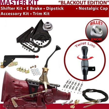 American Shifter TH200 Shifter Kit Black 8 in. E Brake Cable Clamp Trim Kit Dipstick for EE3E2