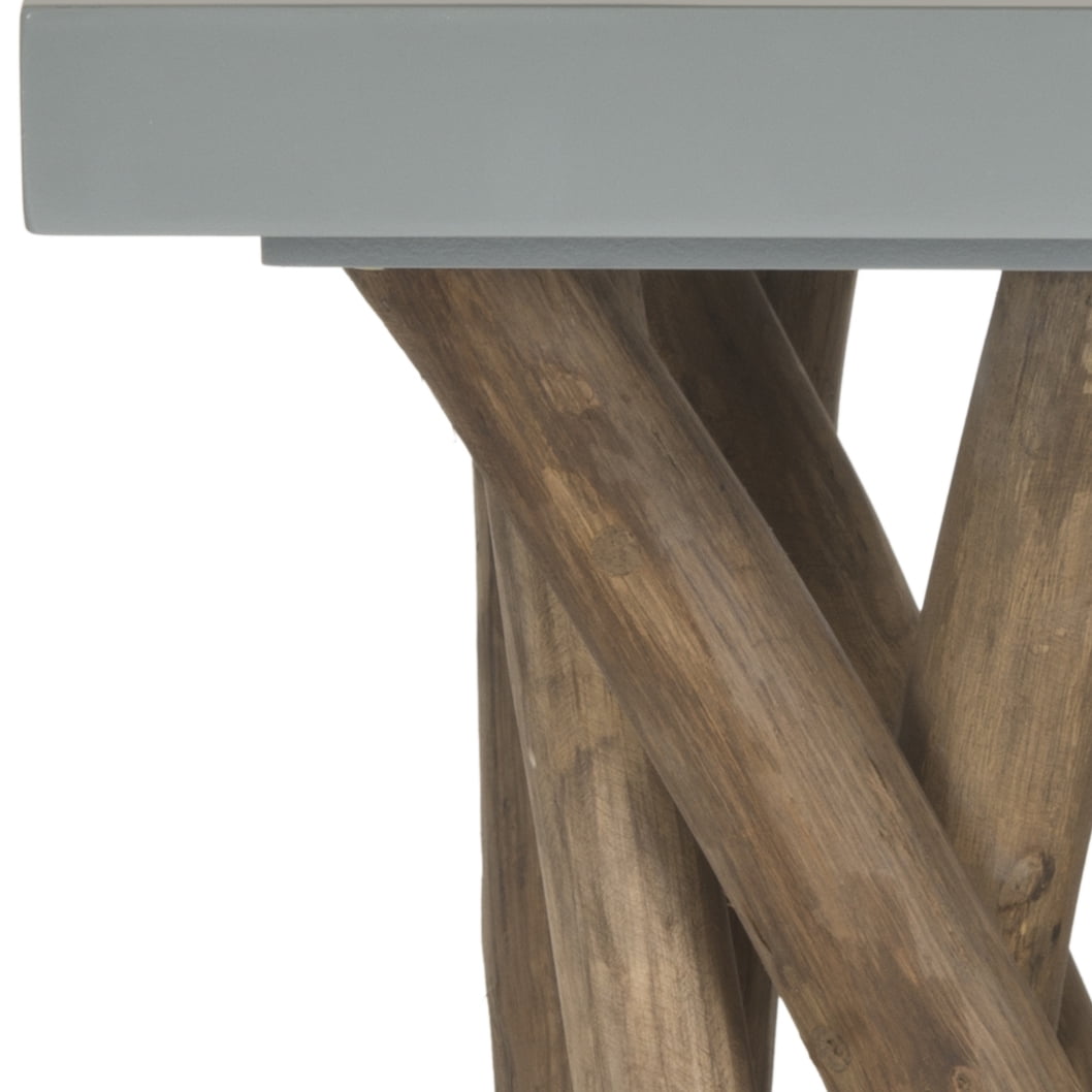 SAFAVIEH Hartwick Rustic Glam Branched Square Side Table, Grey/Natural