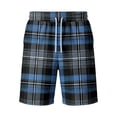 thumbnail image 4 of HKYNLAG Men's Plaid Shorts Knee Length Casual Elastic Waist Drawstring Bermuda Shorts for Lounge Summer Beach Shorts Royal Blue XL, 4 of 5