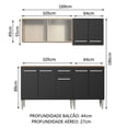 thumbnail image 3 of Cocina Integral Madesa Emilly Box 169cm Marrón/Negro, 3 of 5