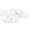 thumbnail image 2 of U-Shaped 3-Seater Sectional Sofa with Storage & 2 Ottomans - Gray Corduroy-like Chenille Fabric, Deep Seat Living Room Couch, Modular Design with Pull-Out Drawers, 2 of 16