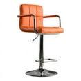 thumbnail image 1 of Bowery Hill Contemporary Metal Adjustable Bar Stool in Orange, 1 of 9